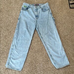 Empyre Womens Light Blue Wash Cargo Jeans